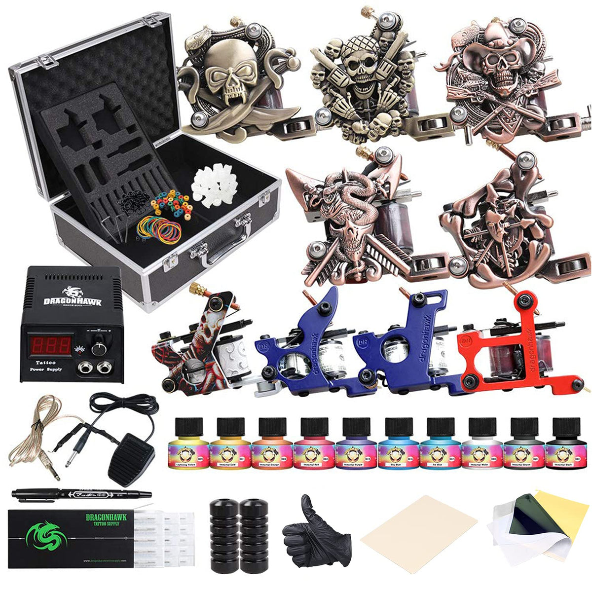 10 Sets Dragonhawk Wrap Coil Tattoo Liner Machine Gun Kit – Dragonhawk  Wholesale