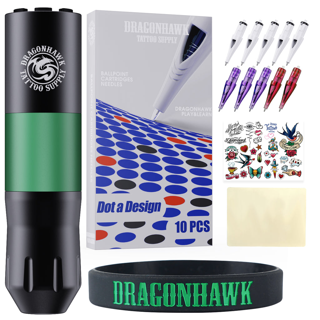 Dragonhawk Two Coils Machines Gun Macropin Cartridges Needles Complete –  MAST TATTOO