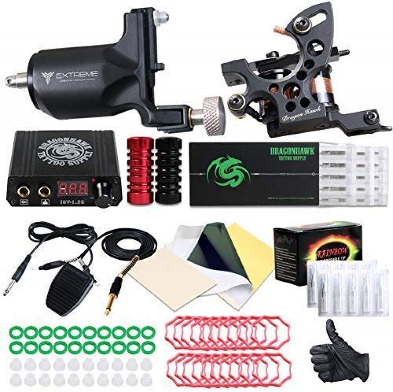 Tattoo Machine Kit, CINRA Professional Tattoo Kit Tattoo Coils Machine Gun  Kit Tattoo Ink with Tattoo Power Supply Foot Pedal Needles for Lining  Shading Permanent Makeup Tattoo SuppIies : Amazon.in: Beauty