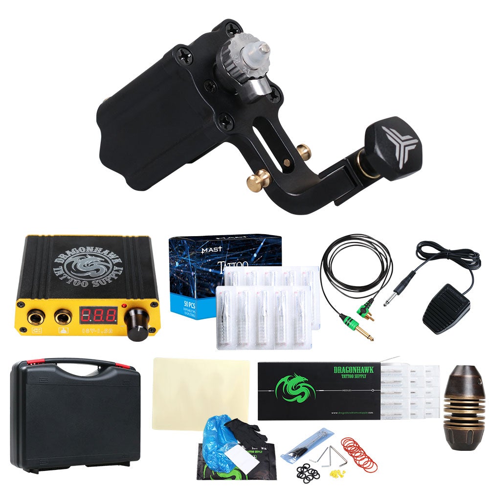 Dragonhawk Extreme Rotary Tattoo Kit With Power Supply Needles 22ss D1013 4  From Tattoodiy, $50.16